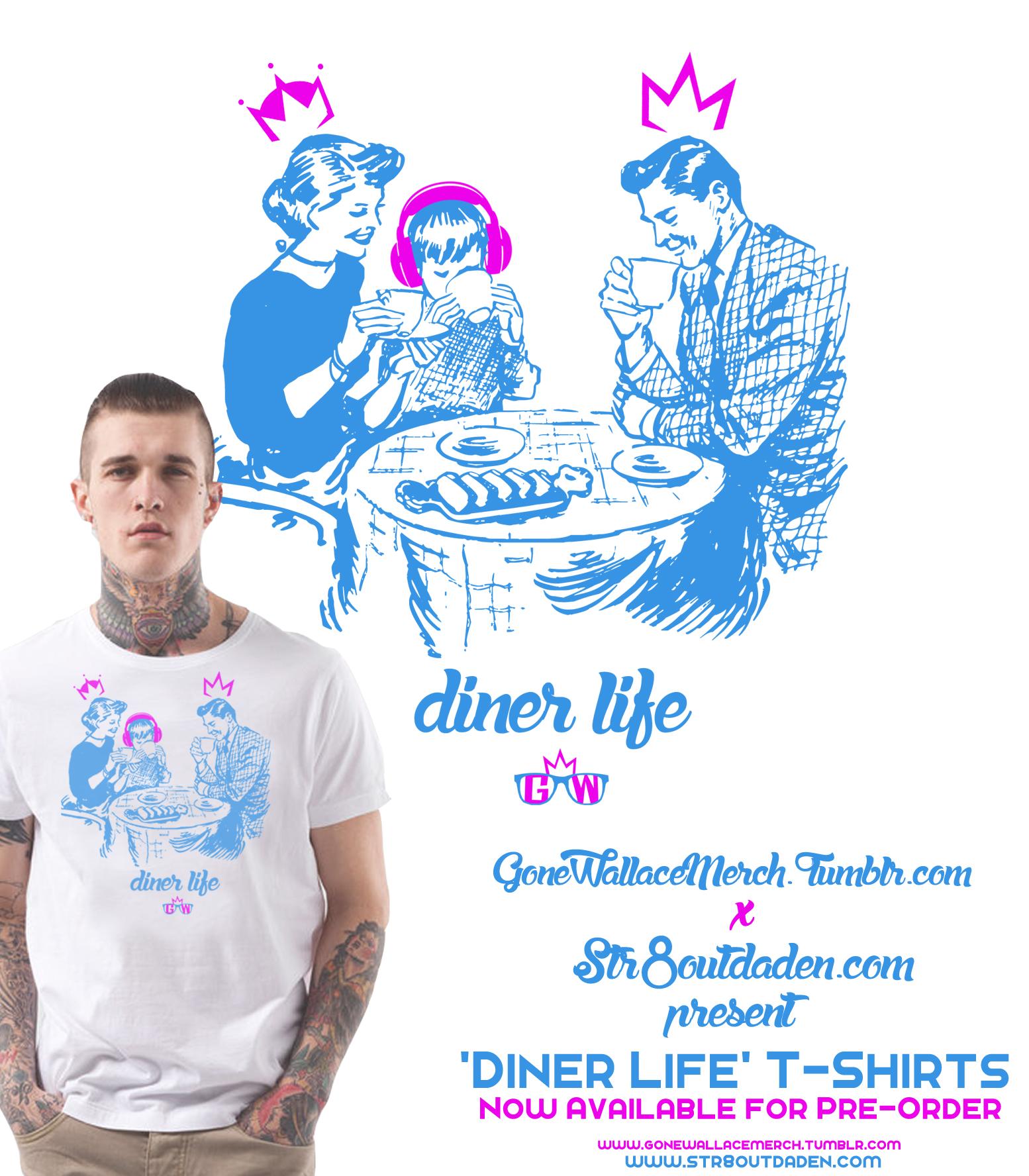 Pick Up The Limited Edition “Diner Life” T-Shirt via Gone Wallace Merch